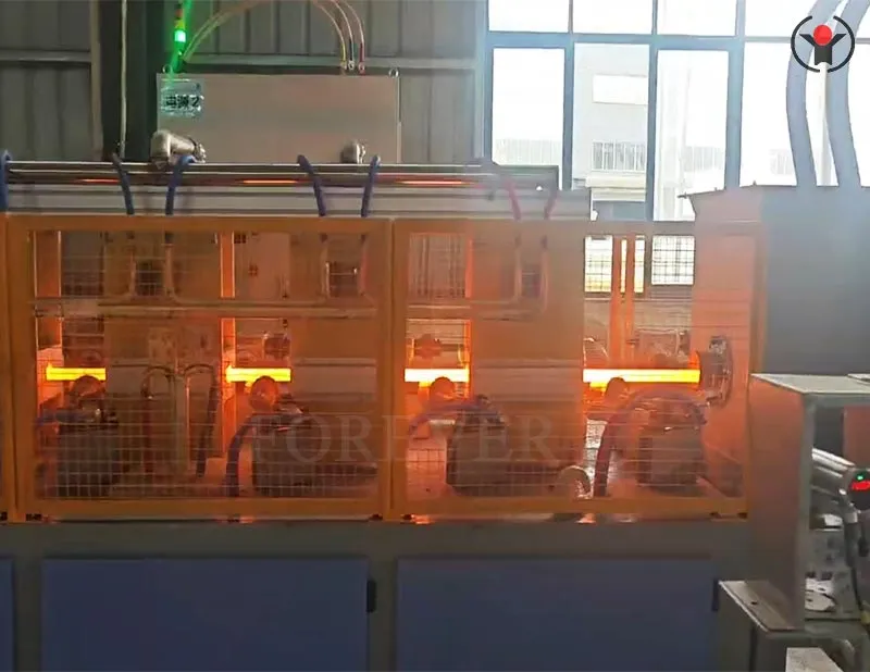 Sucker rod induction heat treatment line